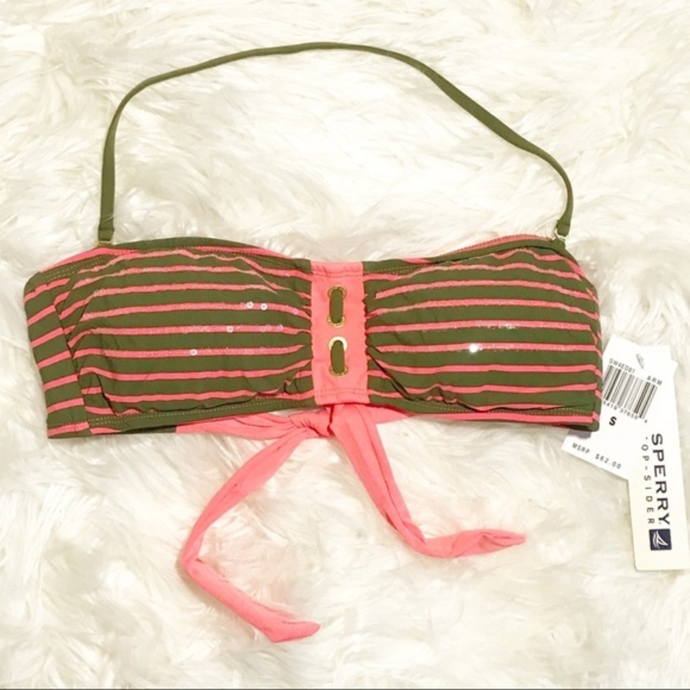 Sperry Topsider Striped Bikini Bandeau Swim top